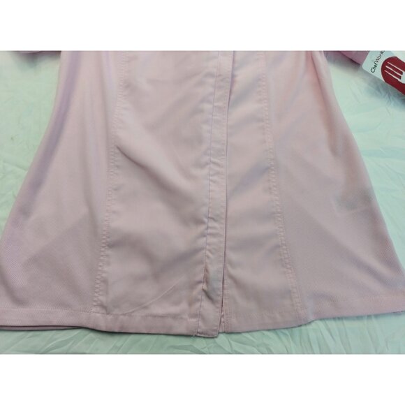 New Chef Works Pink Short Sleeve Work Women Shirt Size Medium Top Zip Complete - Picture 2 of 15
